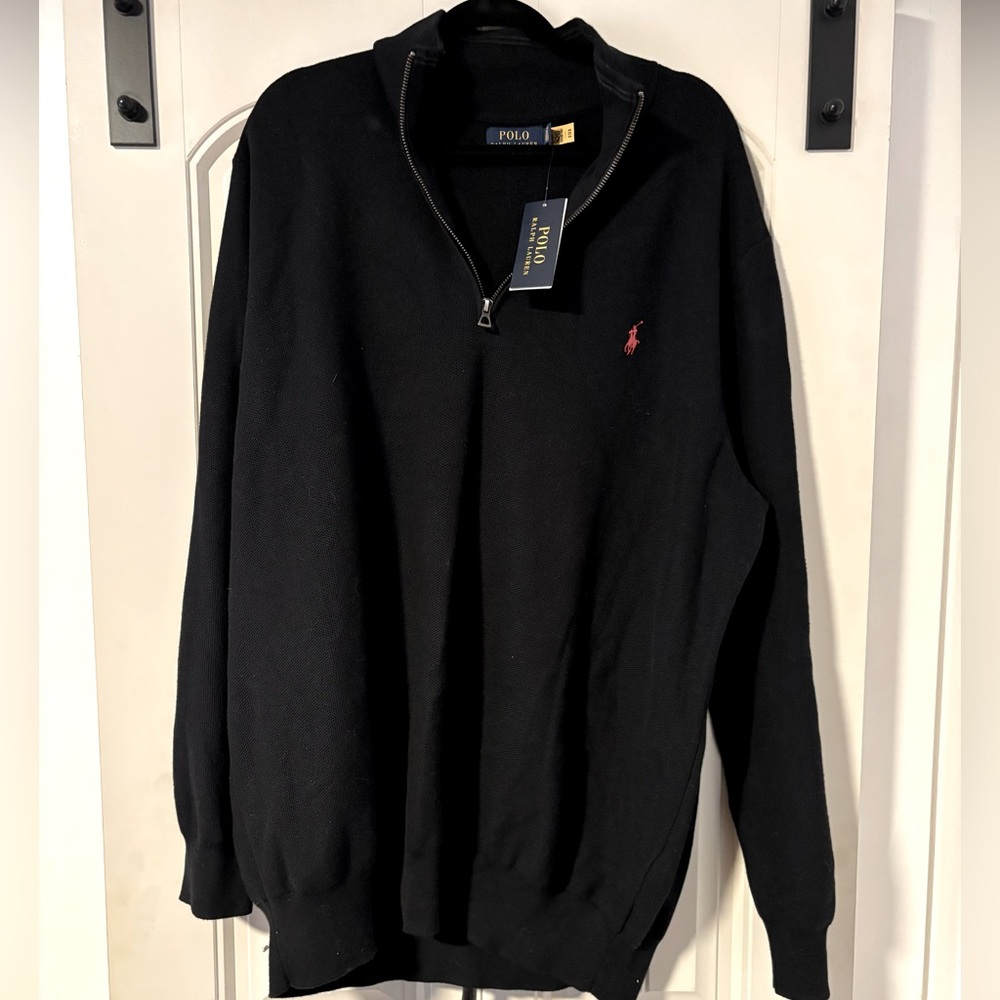 NWT! Polo Ralph Lauren Men’s Mesh knit quarter zip sweater 2XLT